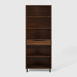 72.5" Mid-Century Modern 1 Drawer Angled Bookshelf - Saracina Home 16 72.5" Mid-Century Modern 1 Drawer Angled Bookshelf - Saracina Home -Saracina Home GUEST 9c7bd3c0 62d4 4081 bd63 6e0ad2db722b