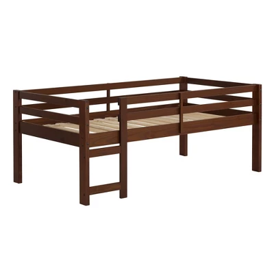 Twin Indy Solid Wood Low Loft Bed Walnut - Saracina Home 1 Twin Indy Solid Wood Low Loft Bed Walnut - Saracina Home