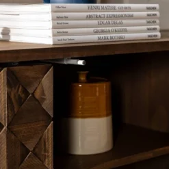 58" Modern Boho Solid Pine Wood Closed Storage Sideboard Brown - Saracina Home 30 58" Modern Boho Solid Pine Wood Closed Storage Sideboard Brown - Saracina Home -Saracina Home GUEST 9cd08b68 31df 429c b257 49ad72716776