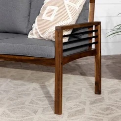 Saybrook Modern Metal And Wood Patio Loveseat - Gray/Dark Brown - Saracina Home 15 Saybrook Modern Metal And Wood Patio Loveseat - Gray/Dark Brown - Saracina Home -Saracina Home GUEST 9d3c59a7 d784 409b 8d9b 2ff43d11dbb3