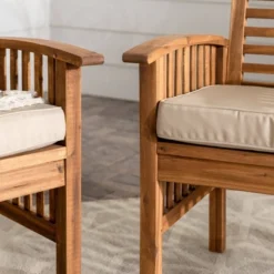 2pk Acacia Wood Patio Chairs With Cushions - Saracina Home 14 2pk Acacia Wood Patio Chairs With Cushions - Saracina Home -Saracina Home GUEST a0853a3e 317f 4919 88b4 65f8e1499c73