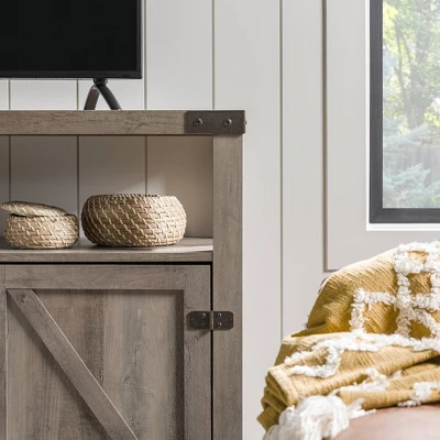 2 Door Farmhouse Highboy TV Stand For TVs Up To 65" Gray Wash - Saracina Home 9 2 Door Farmhouse Highboy TV Stand For TVs Up To 65" Gray Wash - Saracina Home - Image 9