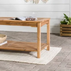 Ravenscroft Modern Boho Acacia Wood Slatted Outdoor Coffee Table With Lower Shelf - Saracina Home 20 Ravenscroft Modern Boho Acacia Wood Slatted Outdoor Coffee Table With Lower Shelf - Saracina Home -Saracina Home GUEST a2c6185f 7488 49a4 9161 ec2e2e671ad4