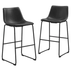 Set Of 2 Laslo Modern Upholstered Faux Leather Barstools - Saracina Home 18 Set Of 2 Laslo Modern Upholstered Faux Leather Barstools - Saracina Home -Saracina Home GUEST a4add1a4 bb2f 4cbe ae20 d66ff887ef75