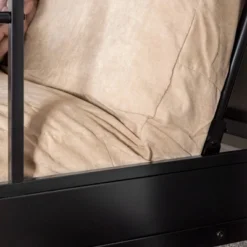 Twin Over Futon Analise Metal Bunk Bed Black - Saracina Home 12 Twin Over Futon Analise Metal Bunk Bed Black - Saracina Home -Saracina Home GUEST aa2d1e2d b75c 4bdb 9c73 1846806f43c6