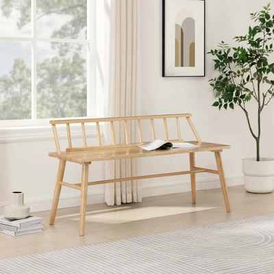 Transitional Low-Back Spindle Entryway Bench - Saracina Home 1 Transitional Low-Back Spindle Entryway Bench - Saracina Home