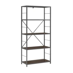 63" 4 Shelf Industrial Transitional Tall Bookshelf - Saracina Home -Saracina Home GUEST ab82027f f17b 4ed3 b4bd 3cb00f9141d7