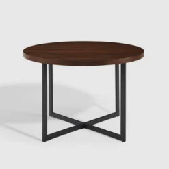 Modern 42" Round Intersecting Leg Dining Table Dark Walnut - Saracina Home 11 Modern 42" Round Intersecting Leg Dining Table Dark Walnut - Saracina Home -Saracina Home GUEST ac77ab4c 5a31 4145 acdb 916083ac6e74