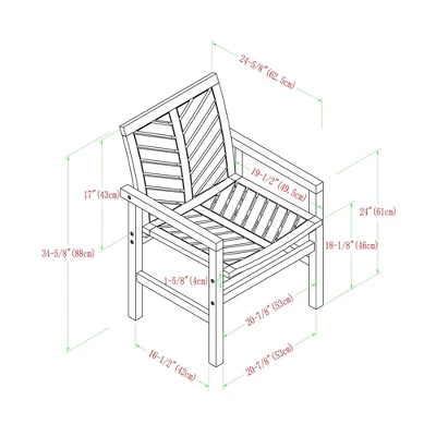 2pk Slatted Chevron Acacia Wood Patio Chairs - Saracina Home 13 2pk Slatted Chevron Acacia Wood Patio Chairs - Saracina Home - Image 13