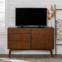 Mid-Century Modern With Closed Storage TV Stand For TVs Up To 58" Walnut - Saracina Home 28 Mid-Century Modern With Closed Storage TV Stand For TVs Up To 58" Walnut - Saracina Home -Saracina Home GUEST ad69daf9 9422 4902 8fb3 e11fa4db8721
