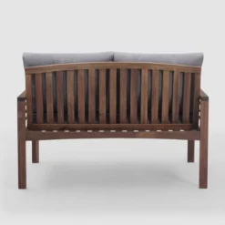 Saybrook Modern Metal And Wood Patio Loveseat - Gray/Dark Brown - Saracina Home 12 Saybrook Modern Metal And Wood Patio Loveseat - Gray/Dark Brown - Saracina Home -Saracina Home GUEST ae9af088 ba9c 4721 8e43 d87ce52cba57