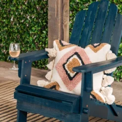 Genovia Transitional Acacia Wood Outdoor Adirondack Chair With Wine Holder - Saracina Home 24 Genovia Transitional Acacia Wood Outdoor Adirondack Chair With Wine Holder - Saracina Home -Saracina Home GUEST b420c004 5b86 4911 b3e8 3e24602fcde7