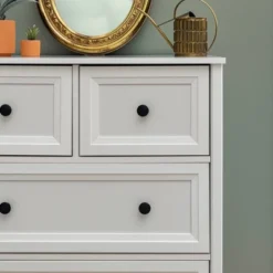 Farmhouse 5 Drawer Grooved Tall Storage Dresser White - Saracina Home 20 Farmhouse 5 Drawer Grooved Tall Storage Dresser White - Saracina Home -Saracina Home GUEST b4300c6d 296c 461f 9b10 91e1f40743a0