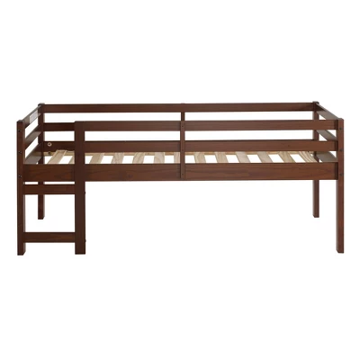 Twin Indy Solid Wood Low Loft Bed Walnut - Saracina Home 2 Twin Indy Solid Wood Low Loft Bed Walnut - Saracina Home - Image 2
