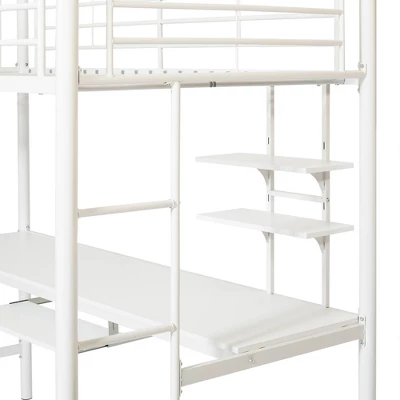 Twin Analise Metal Loft Bed With Wood Desk - Saracina Home 3 Twin Analise Metal Loft Bed With Wood Desk - Saracina Home - Image 3