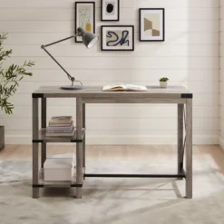 Rustic Farmhouse Metal X Kitchen Island With Shelves - Saracina Home 19 Rustic Farmhouse Metal X Kitchen Island With Shelves - Saracina Home -Saracina Home GUEST b5e786f1 c4b2 4d37 9c4f 7a49ef4549cc