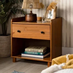 Set Of 2 Katie Transitional Tray Top 1 Drawer Solid Wood Nightstands Caramel - Saracina Home 15 Set Of 2 Katie Transitional Tray Top 1 Drawer Solid Wood Nightstands Caramel - Saracina Home -Saracina Home GUEST b6aafa3b 0da3 4e21 b5c1 30ffa8a85544