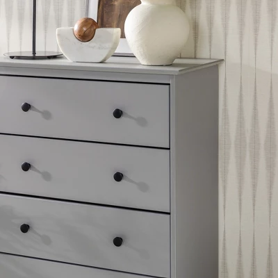 Stiva Classic Mid-Century Modern Vertical 4 Drawer Dresser Gray - Saracina Home 11 Stiva Classic Mid-Century Modern Vertical 4 Drawer Dresser Gray - Saracina Home - Image 11