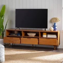 Cara 3 Drawer Mid-Century Modern 3 Drawer TV Stand For TVs Up To 80" - Saracina Home 25 Cara 3 Drawer Mid-Century Modern 3 Drawer TV Stand For TVs Up To 80" - Saracina Home -Saracina Home GUEST b7160973 1c5a 4aa1 ad9a e32bedffb8a0