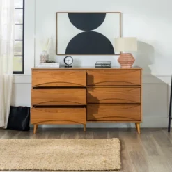 Mid-Century Modern Contoured 6 Drawer Dresser - Saracina Home 27 Mid-Century Modern Contoured 6 Drawer Dresser - Saracina Home -Saracina Home GUEST ba7b3ae6 3452 443a 9d57 85e8321e0910