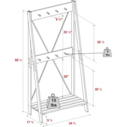 68" Solid Wood X Back Angled Hall Tree White Wash - Saracina Home 18 68" Solid Wood X Back Angled Hall Tree White Wash - Saracina Home -Saracina Home GUEST bb29985f ab49 4989 acce 133d6ff43ac2