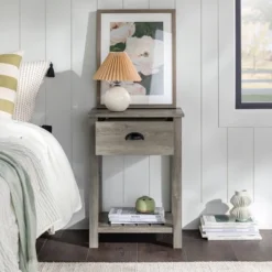 June Rustic Transitional Square Nightstand With Lower Shelf - Saracina Home 19 June Rustic Transitional Square Nightstand With Lower Shelf - Saracina Home -Saracina Home GUEST bc00efcd 1744 4898 93dd 51d6b7f61f15