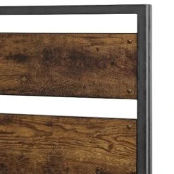 Queen Urban Chic Metal And Wood Plank Bed Brown - Saracina Home -Saracina Home GUEST c5d1297f 85aa 4822 af1e 1303eb054e5b
