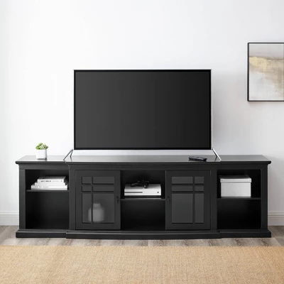 Transitional 2 Window Pane Door TV Stand For TVs Up To 85" - Saracina Home 3 Transitional 2 Window Pane Door TV Stand For TVs Up To 85" - Saracina Home - Image 3