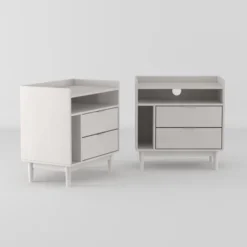 2pk Mid-Century Modern Solid Wood 2 Drawer Storage Nightstands - Saracina Home 25 2pk Mid-Century Modern Solid Wood 2 Drawer Storage Nightstands - Saracina Home -Saracina Home GUEST c880a12d 845d 41f3 8c73 9ddb9ed4b555