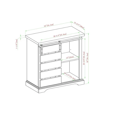 Tertia Modern Transitional Accent Cabinet With Sliding Plank Door - Saracina Home 7 Tertia Modern Transitional Accent Cabinet With Sliding Plank Door - Saracina Home - Image 7