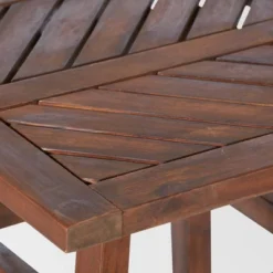 3pc Slatted Chevron Acacia Wood Patio Chat Set - Saracina Home -Saracina Home GUEST ca96cc6e 0b6c 4089 85d3 0d3be751f766