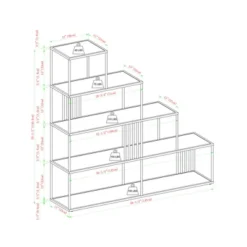 55.5" Modern 4 Shelf With Metal Bar Room Divider Bookcase Coastal Oak/Black - Saracina Home 15 55.5" Modern 4 Shelf With Metal Bar Room Divider Bookcase Coastal Oak/Black - Saracina Home -Saracina Home GUEST cc7da339 0cfb 4594 9f54 82cb5df98f11