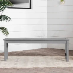 Ravenscroft Modern Boho Acacia Wood Slat Top Outdoor Dining Bench - Gray Wash - Saracina Home 12 Ravenscroft Modern Boho Acacia Wood Slat Top Outdoor Dining Bench - Gray Wash - Saracina Home -Saracina Home GUEST ce52635a 6f20 41d2 9ffc 8f6d710ef542