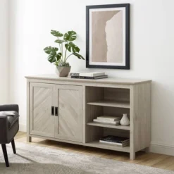 58" Diagonal Grooved Door Sideboard With Open Storage - Saracina Home 12 58" Diagonal Grooved Door Sideboard With Open Storage - Saracina Home -Saracina Home GUEST cf1ba08a f324 4acf a026 9aaf9f410d3e
