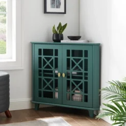 2 Door Corner Accent Cabinet With Fretwork Doors - Saracina Home 22 2 Door Corner Accent Cabinet With Fretwork Doors - Saracina Home -Saracina Home GUEST cfceebbb fbd4 44ae b375 5b6a98a22a32