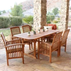7pc Acacia Wood Patio Dining Set With Cushions - Saracina Home 10 7pc Acacia Wood Patio Dining Set With Cushions - Saracina Home -Saracina Home GUEST d09d1abb 1c4d 4708 955d 206d7388c2d0