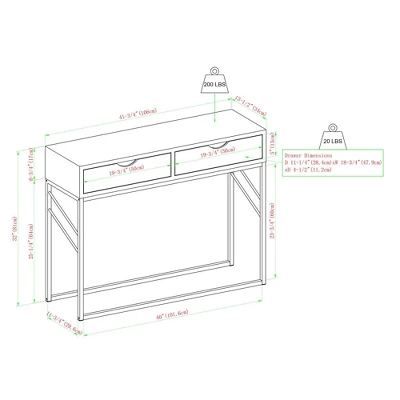 Faux Shagreen Modern 2 Drawer Entry Table - Saracina Home 5 Faux Shagreen Modern 2 Drawer Entry Table - Saracina Home - Image 5