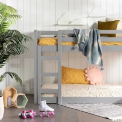 Twin Over Twin Wood Detachable Slat Bunk Bed - Saracina Home 29 Twin Over Twin Wood Detachable Slat Bunk Bed - Saracina Home -Saracina Home GUEST d57ff509 622c 4de9 83a6 1635b17977f8