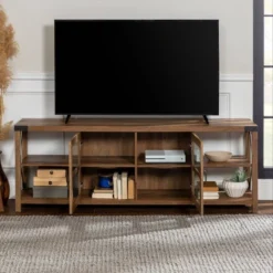Sophie Rustic Farmhouse X Frame Glass Doors TV Stand For TVs Up To 80" Rustic Oak - Saracina Home 26 Sophie Rustic Farmhouse X Frame Glass Doors TV Stand For TVs Up To 80" Rustic Oak - Saracina Home -Saracina Home GUEST d6d2292c 18ca 4be9 ad8e 5e85a70830ba