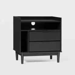 Mid-Century Modern Solid Wood 2 Drawer Nightstand - Saracina Home -Saracina Home GUEST d70ecd23 c6fd 4f28 9077 ece35b3d75c2