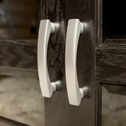 Modern 2 Glass Door Corner TV Stand For TVs Up To 50" Black - Saracina Home -Saracina Home GUEST d72c633f c17f 461c 967e d9587c3dce71