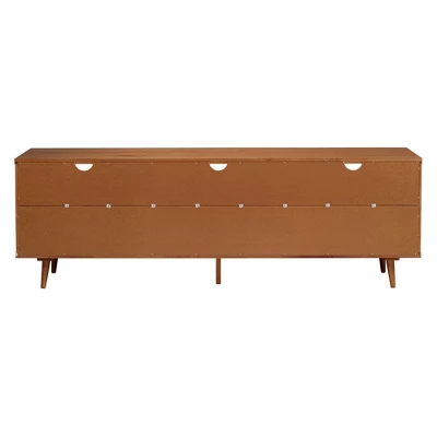 Cara 3 Drawer Mid-Century Modern 3 Drawer TV Stand For TVs Up To 80" - Saracina Home 2 Cara 3 Drawer Mid-Century Modern 3 Drawer TV Stand For TVs Up To 80" - Saracina Home - Image 2