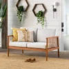 Saracina Home Modern Boho Eucalyptus Spindle Outdoor Bench With Cushions