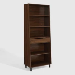 72.5" Mid-Century Modern 1 Drawer Angled Bookshelf - Saracina Home 22 72.5" Mid-Century Modern 1 Drawer Angled Bookshelf - Saracina Home -Saracina Home GUEST dee13ed8 b5a6 4b0f 873d 91d8d823c6c3