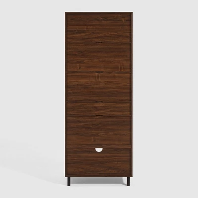 72.5" Mid-Century Modern 1 Drawer Angled Bookshelf - Saracina Home 2 72.5" Mid-Century Modern 1 Drawer Angled Bookshelf - Saracina Home - Image 2