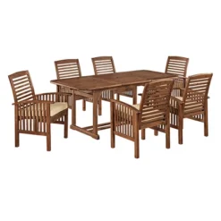 7pc Acacia Wood Patio Dining Set With Cushions - Saracina Home 13 7pc Acacia Wood Patio Dining Set With Cushions - Saracina Home -Saracina Home GUEST e337eac1 6660 4fee 8206 29a97ef71e04