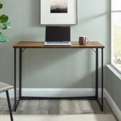 Maxwell Modern Glam Simple Y Leg Writing Desk Dark Walnut - Saracina Home 7 Maxwell Modern Glam Simple Y Leg Writing Desk Dark Walnut - Saracina Home -Saracina Home GUEST e4078a2a 580f 4edc b2cf 2b1fd9a3b3ad