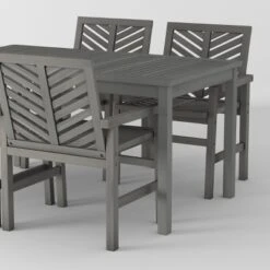 5pc Slatted Chevron Acacia Wood Patio Dining Set - Saracina Home -Saracina Home GUEST e43f6828 aba5 4df2 8ca9 189a6b77e700