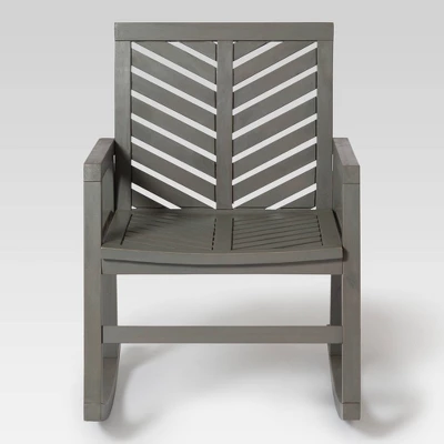 Slatted Chevron Acacia Wood Patio Rocking Chair - Saracina Home 6 Slatted Chevron Acacia Wood Patio Rocking Chair - Saracina Home - Image 6