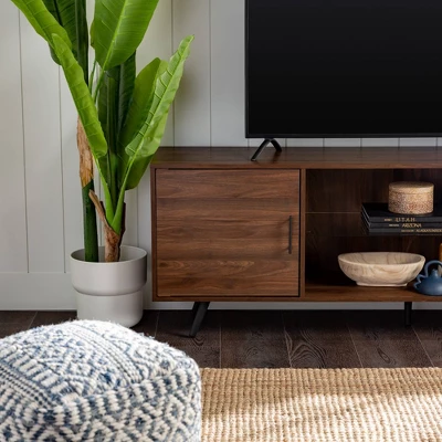 2 Door Mid-Century Modern Wood Storage TV Stand For TVs Up To 80" - Saracina Home 12 2 Door Mid-Century Modern Wood Storage TV Stand For TVs Up To 80" - Saracina Home - Image 12